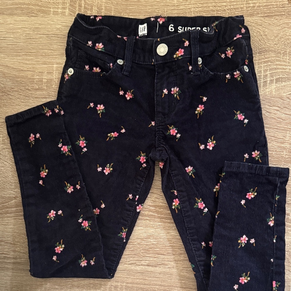 GAP Corduroy Pants with Floral Detail